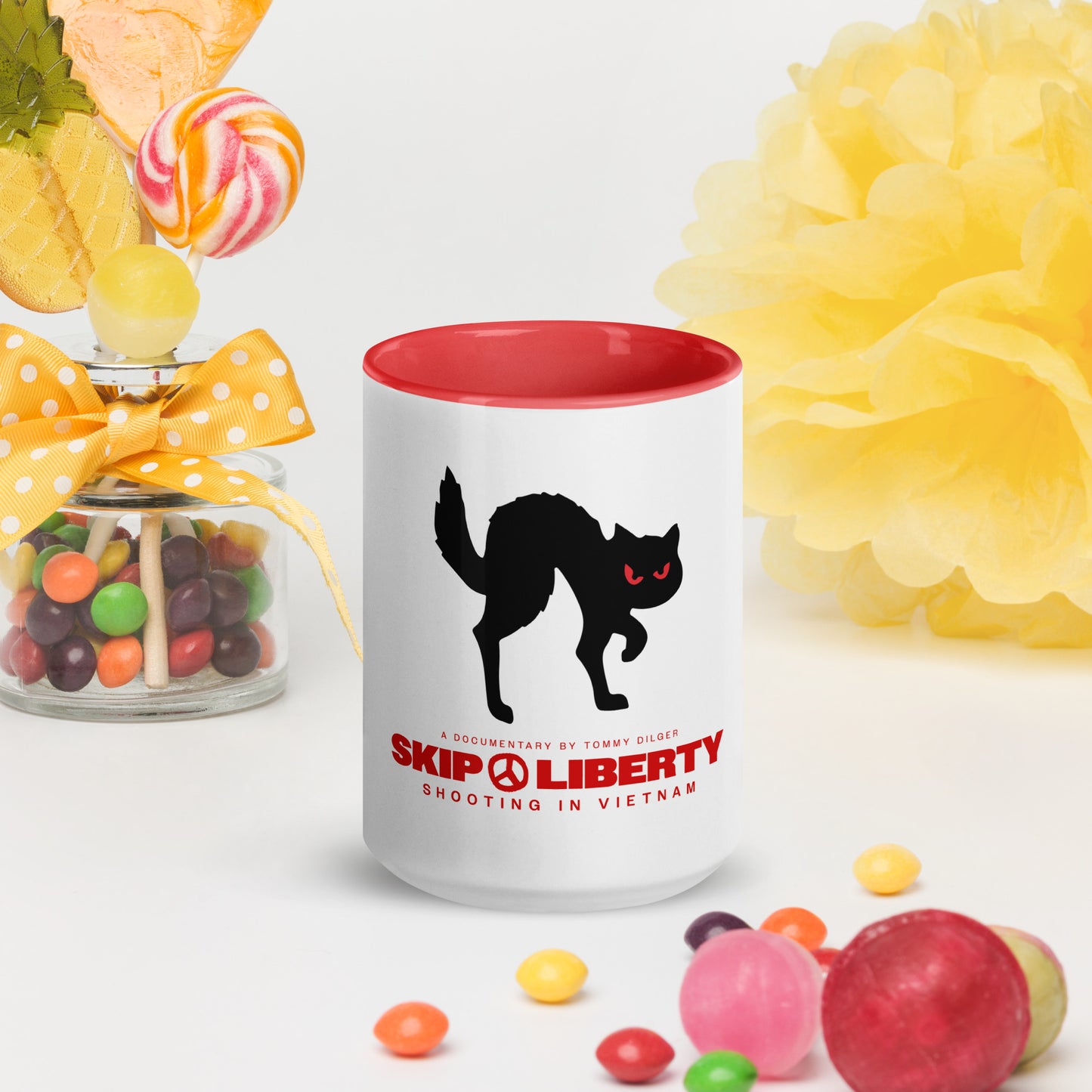 Black Cat Mug with Color Inside