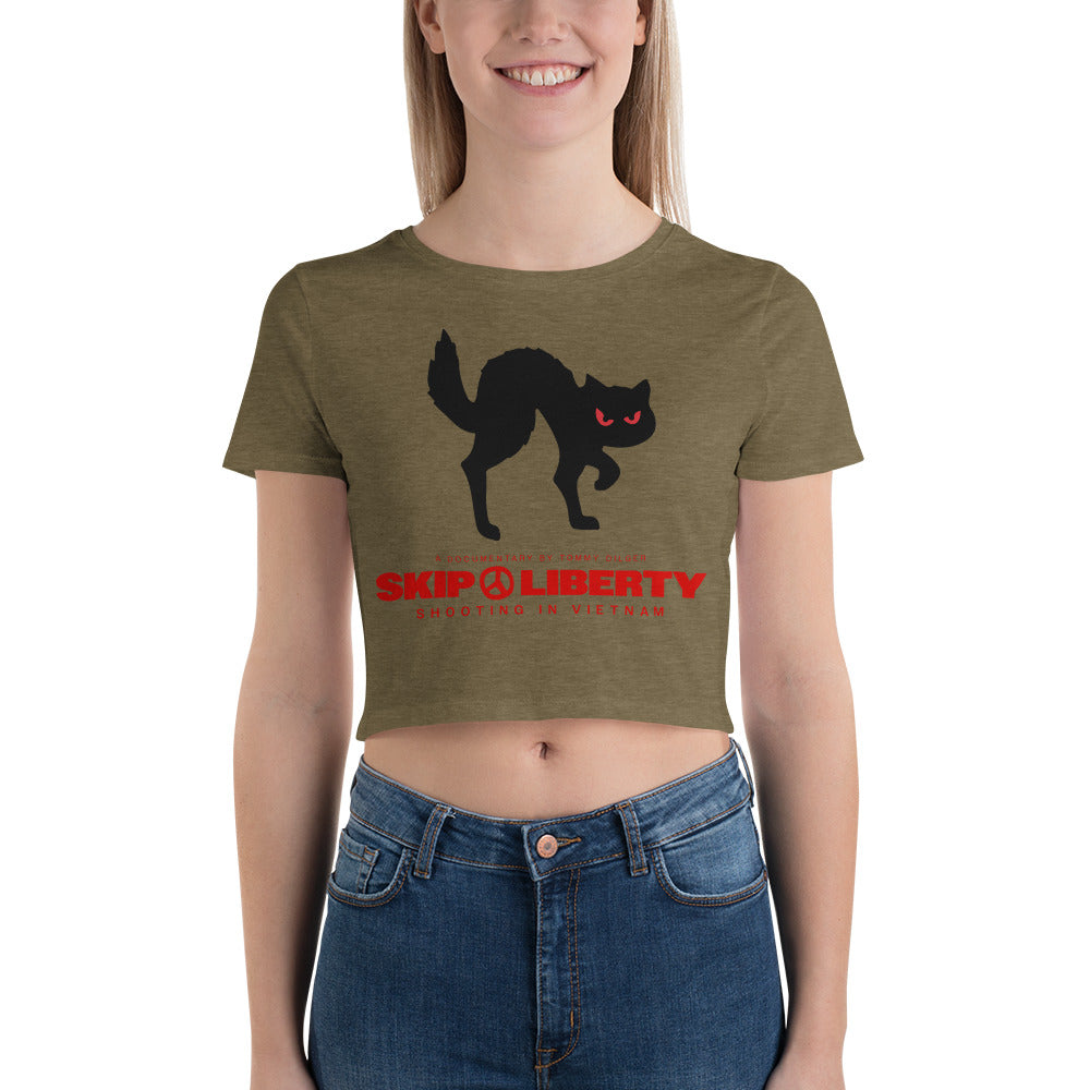 Black Cat Women’s Crop Tee