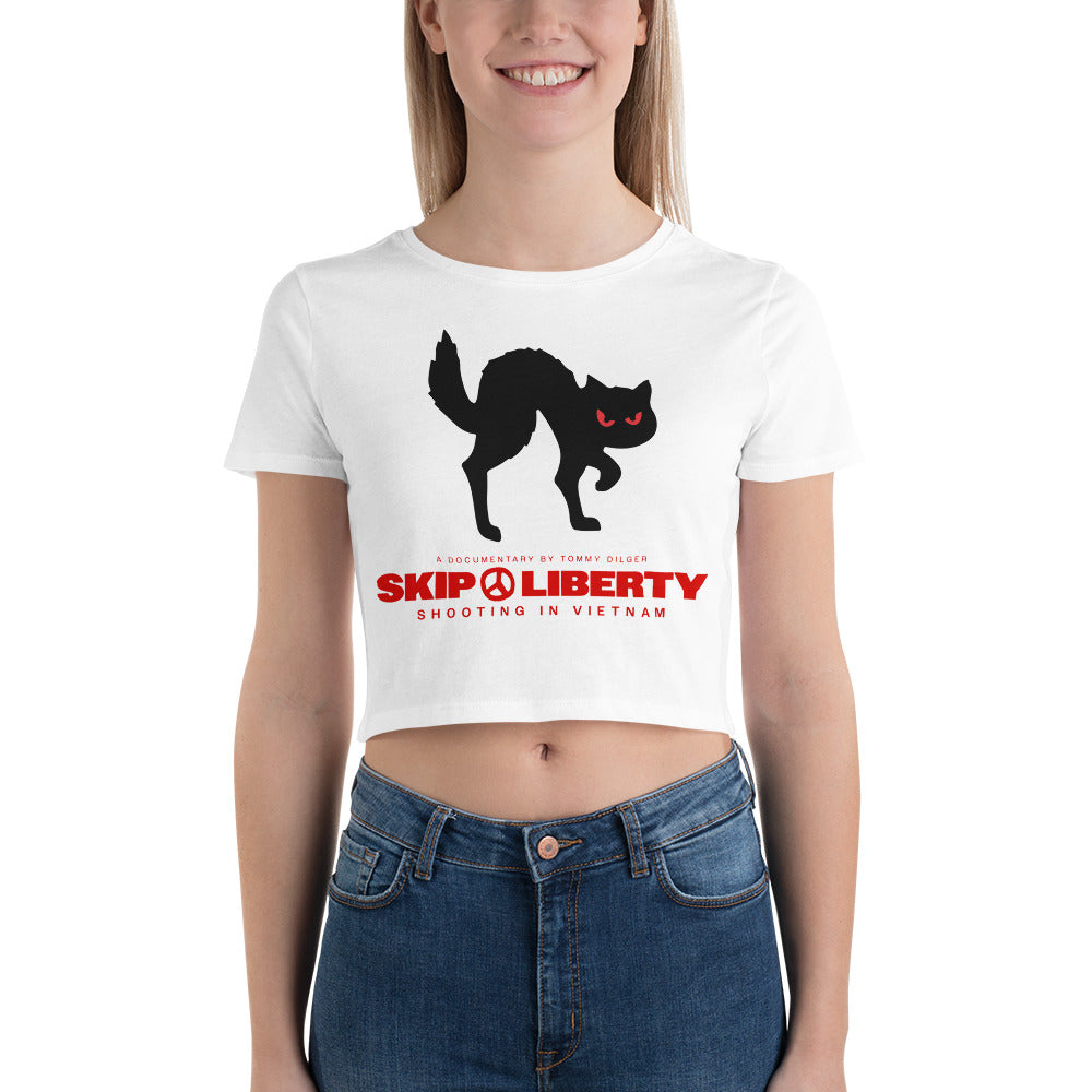 Black Cat Women’s Crop Tee